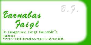 barnabas faigl business card